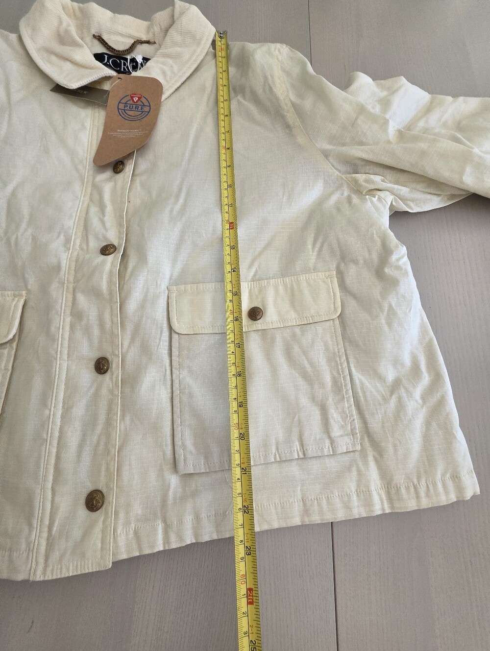 J.Crew Women’s Cropped Barn Jacket™ in ripstop cotton Sz XL $228 Cream - Picture 11 of 11